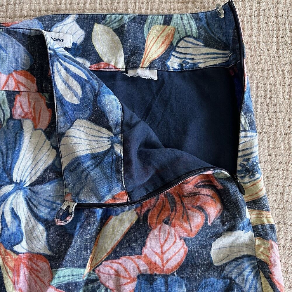 Tommy Bahama Floral Linen Mini Skirt Womens Sz. 10 Tropical Beach Hawaiian Aloha - Picture 5 of 8